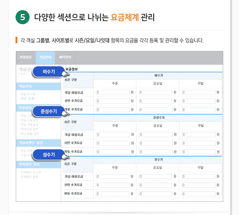 요금체계관리