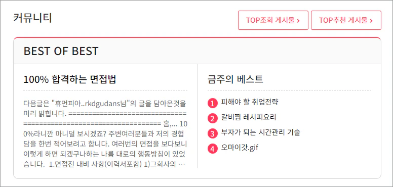 게시물 순위