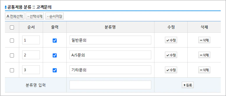 문의 분류 이미지