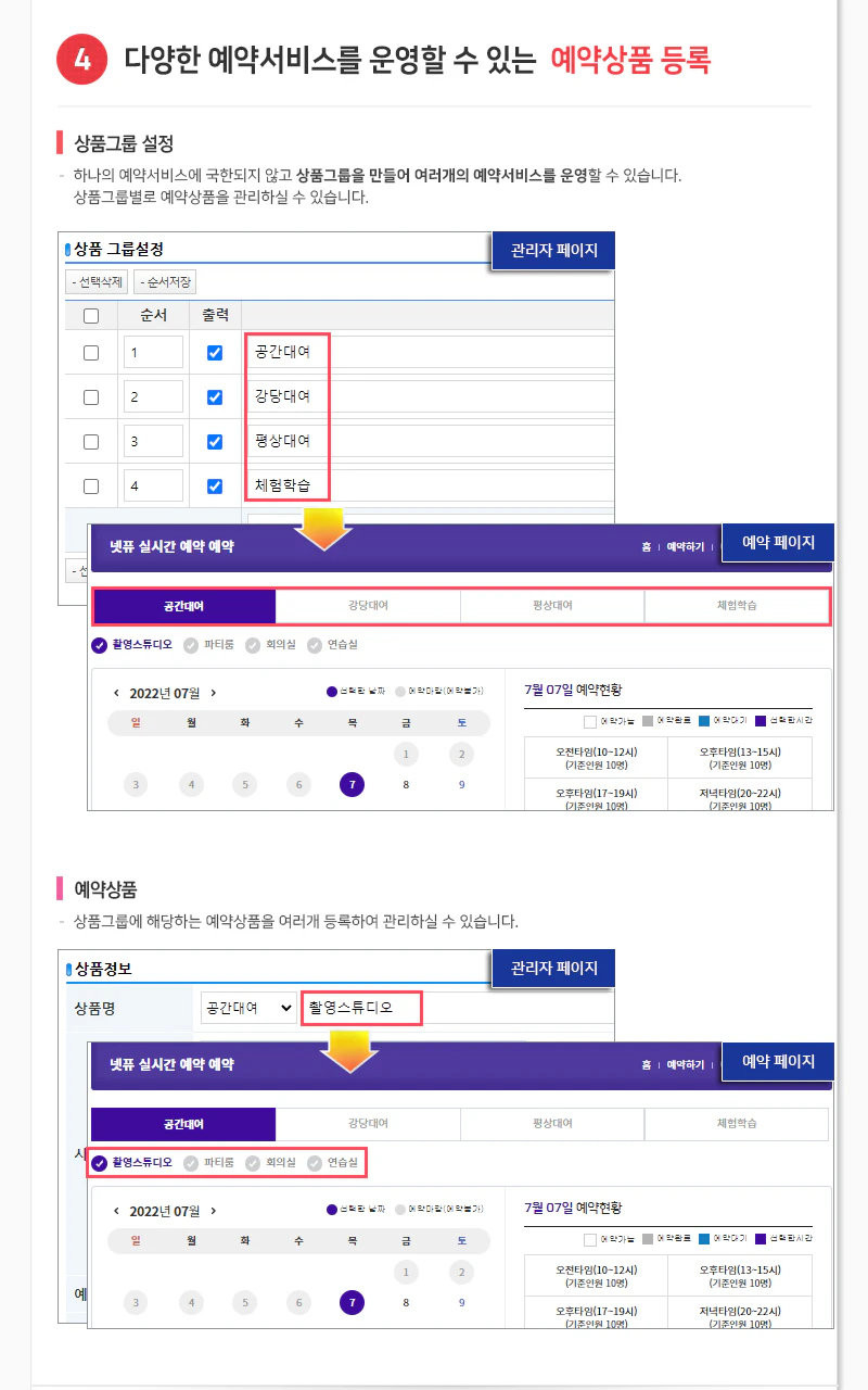 간편한 예약상품 등록